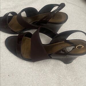 Elegant Women's Brown Wedge Sandals